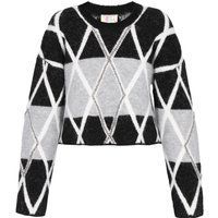 IZIA Pullover Frauen schwarz/grau