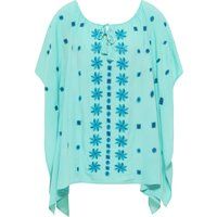 usha Poncho Damen Helltürkis Mehrfarbig