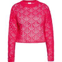 Kurzer Strickpullover mit Lochmuster