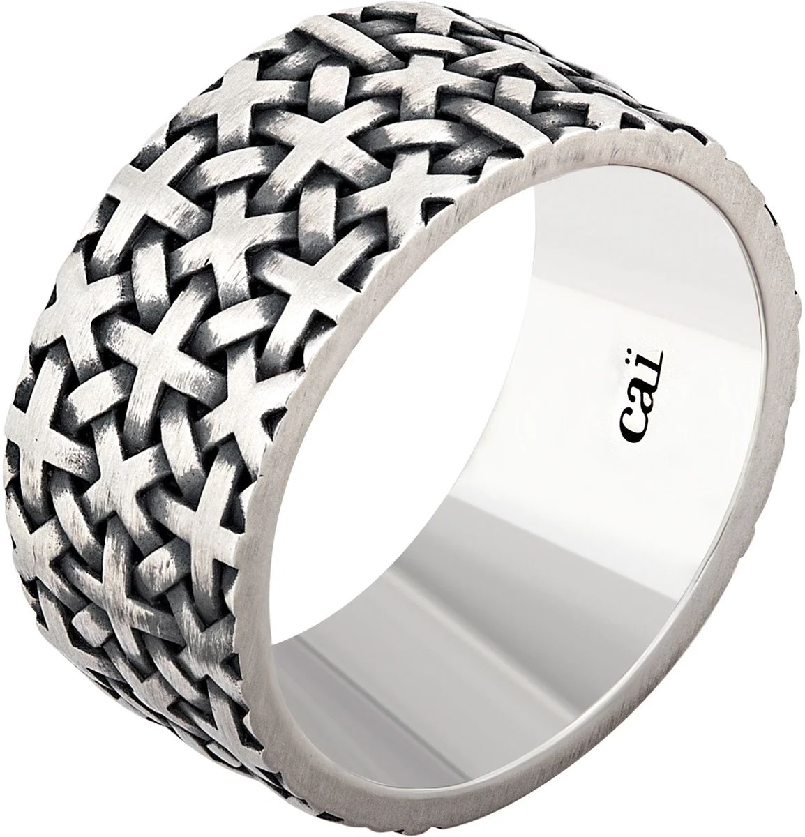 caї Herren Ring, 925er Silber, SILBERGRAU, 58