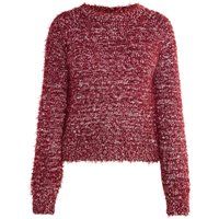 Zweifarbiger Strickpullover mit Textur