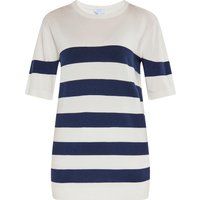 Gestreiftes Feinstrick Kurzarmshirt