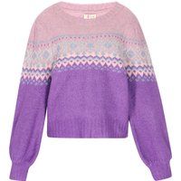 Gemusterter Strickpullover mit Ballonärmeln