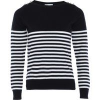 Gestreifter Strickpullover mit Schulterdetails