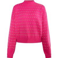 Strickpullover mit Stehkragen und Punktmuster