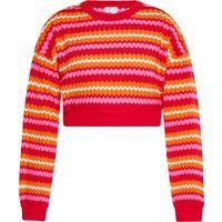 Gestreifter, kurzer Strickpullover