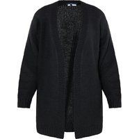 Schwarze Strickjacke mit offener Vorderseite