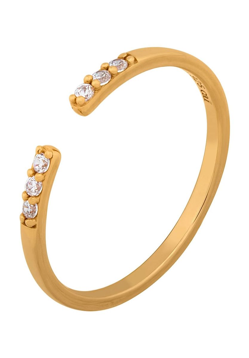 Offener Goldring mit Zirkonia-Akzenten