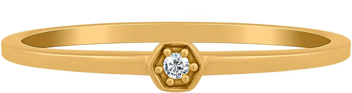 Offener Goldring mit Zirkonia-Akzenten