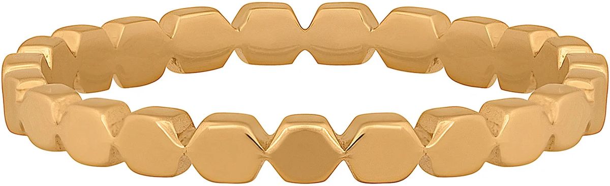 Offener Goldring mit Zirkonia-Akzenten