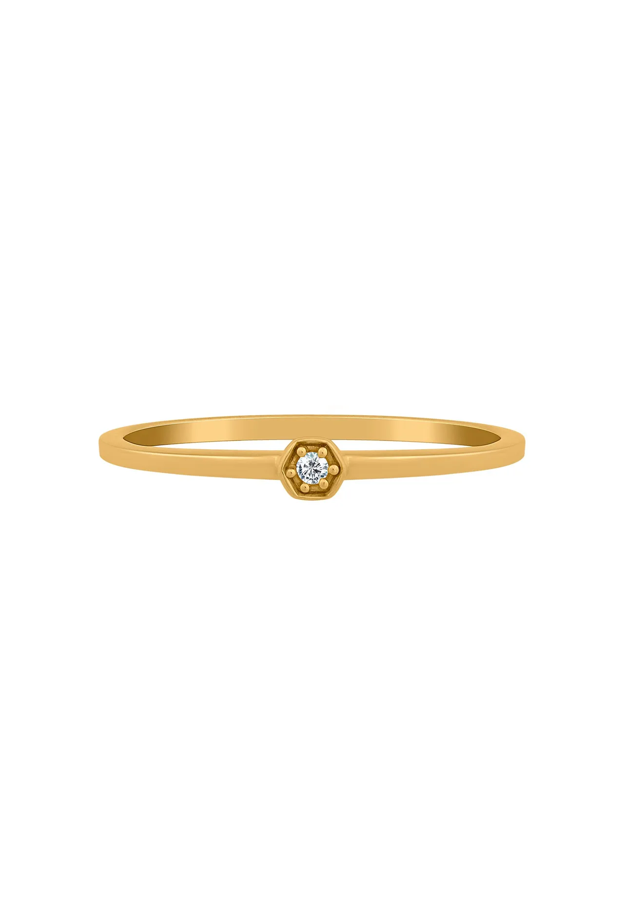 Offener Goldring mit Zirkonia-Akzenten