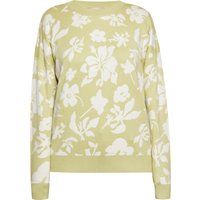 Strickpullover mit Blumenmuster und Rundhalsausschnitt