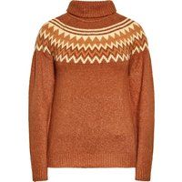 Geometrischer Strickpullover mit Rollkragen