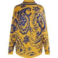 Gemusterter Strick-Poncho-Pullover mit Relaxed-Fit
