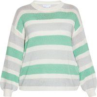Gestreifter Strickpullover mit langen Ärmeln