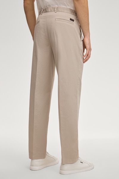Joop! Lexter Beige Chino Hose Relaxed Fit Bundfalten Baumwollmischung