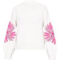 IZIA Pullover Frauen cremeweiß rosa