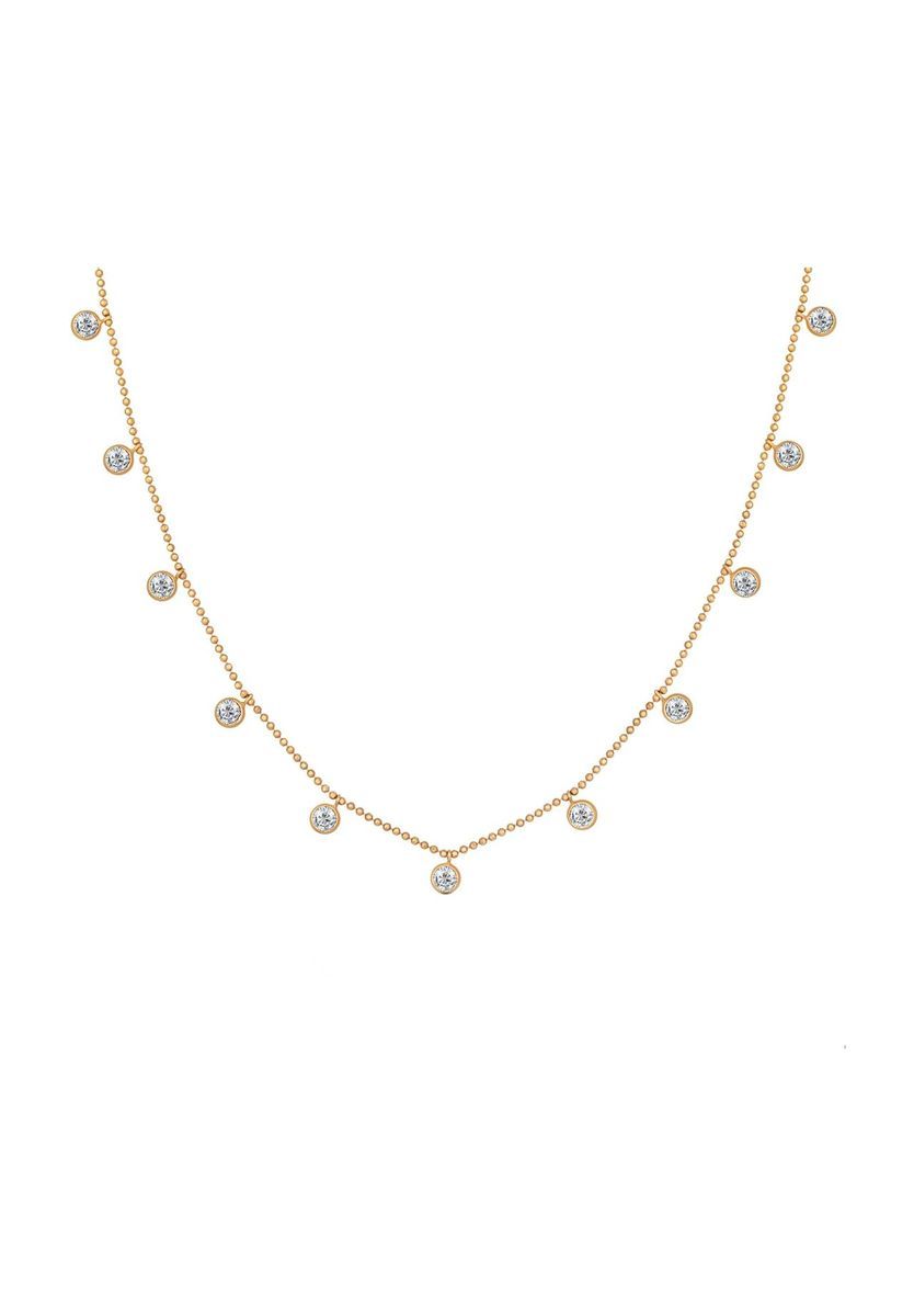 Zarte Goldkette mit Zirkonia-Anhängern