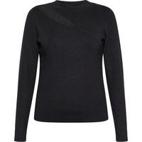 Gerippter Strickpullover mit Cutout Detail