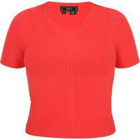 Kurzärmeliges Rippstrickoberteil