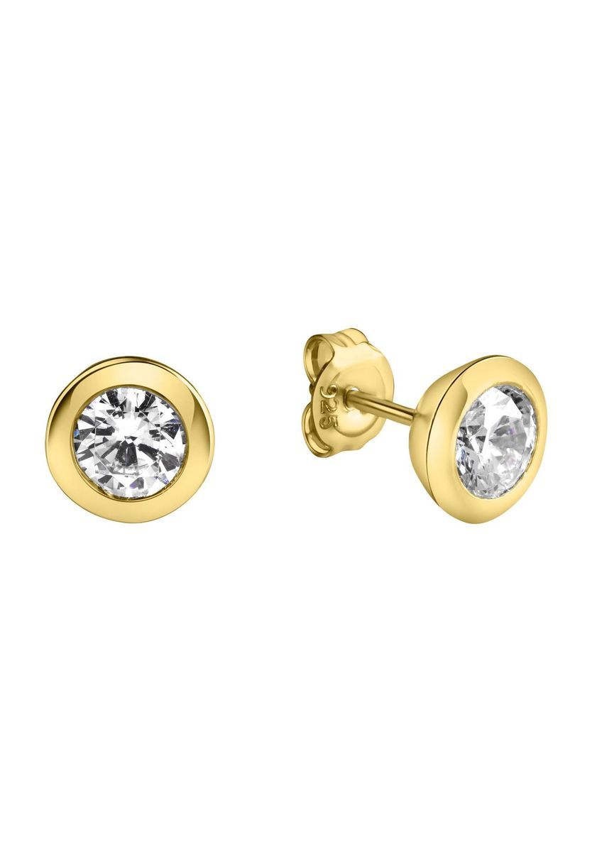 Goldene Ohrstecker mit Zirkonia