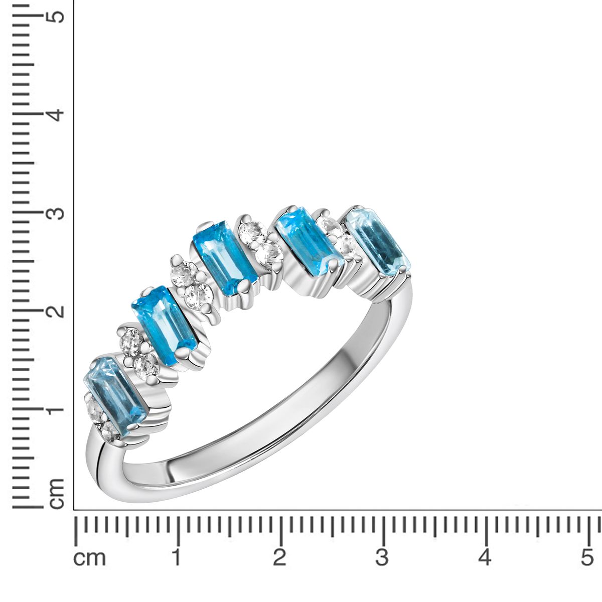 Blautopas Sterlingsilber Ring