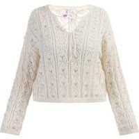 IZIA Strickpullover Damen Wollweiß