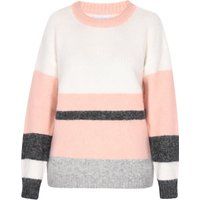 Gestreifter Strickpullover mit Rundhalsausschnitt
