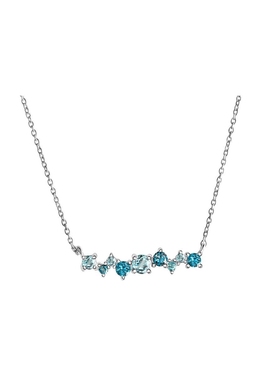 zeeme GEMSTONES Damen Collier, 925er Silber mit 9 Blautopas, silber