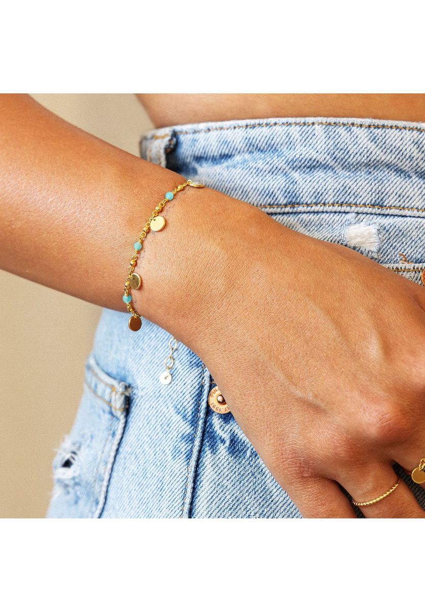 Feines, vergoldetes Armband mit Anhängern