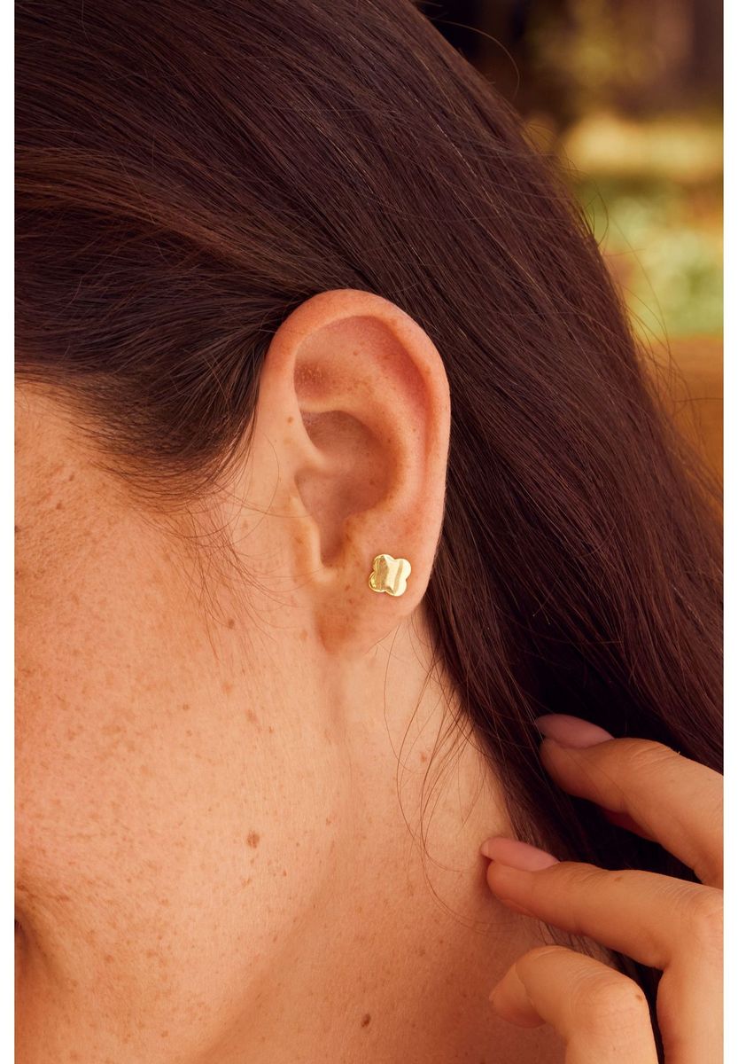 Goldene Kleeblatt Ohrstecker