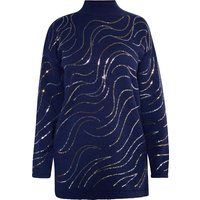 Langgestrickter Pullover mit Pailletten
