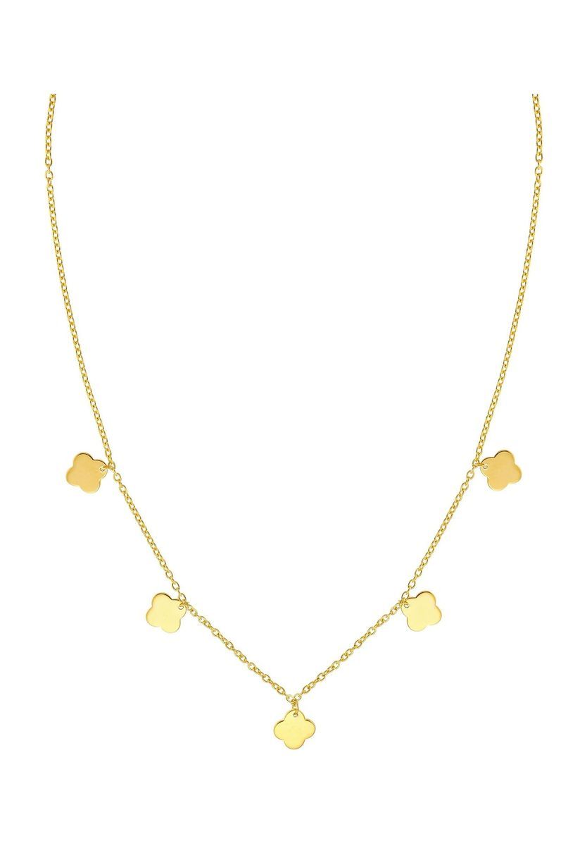 Zierliche Halskette mit Kleeblatt-Anhängern