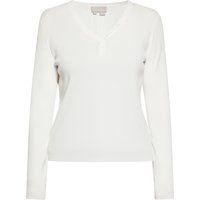 Langarm Henley Top in Rippstrick
