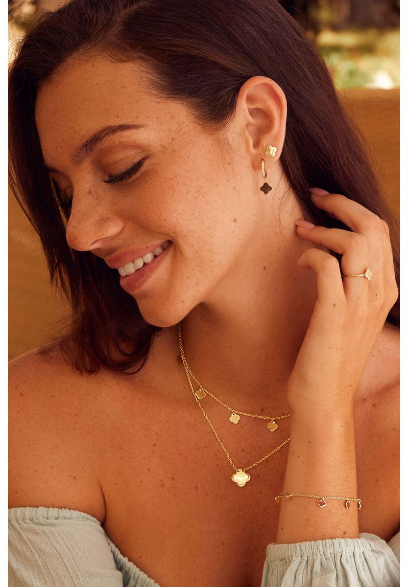 Goldenes Kleeblatt Charm Armband