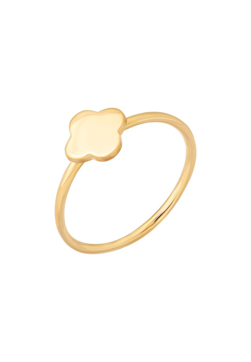 Minimalistischer Goldener Klee Mode Ring