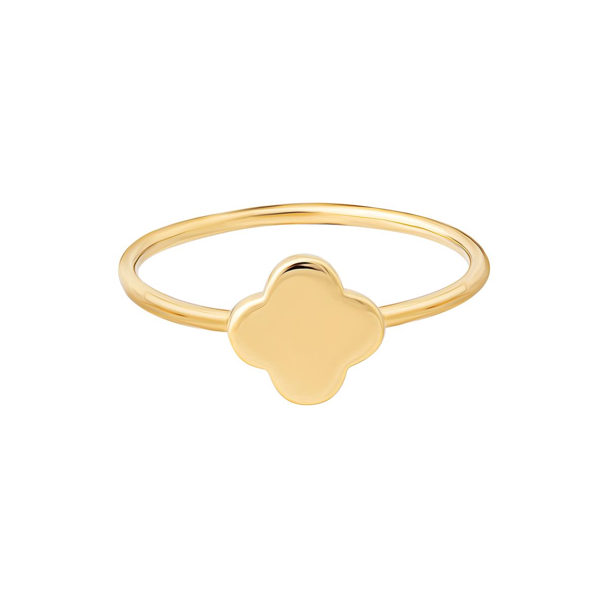 Minimalistischer polierter Kleeblatt Ring