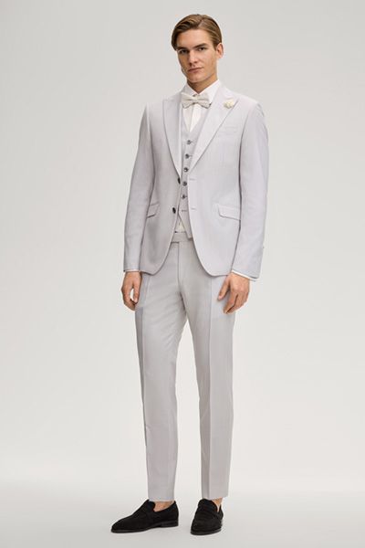 Joop! Weazer Hellgraue Anzugweste Slim Fit V-Ausschnitt