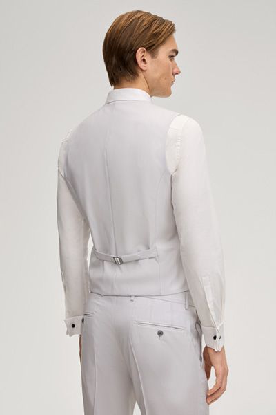 Joop! Weazer Hellgraue Anzugweste Slim Fit V-Ausschnitt