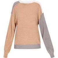 Farbblock-Strickpullover