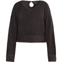 Kuscheliger V-Ausschnitt Pullover mit Cutout-Rücken