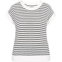 Gestreiftes Strickoberteil mit kurzen Ärmeln
