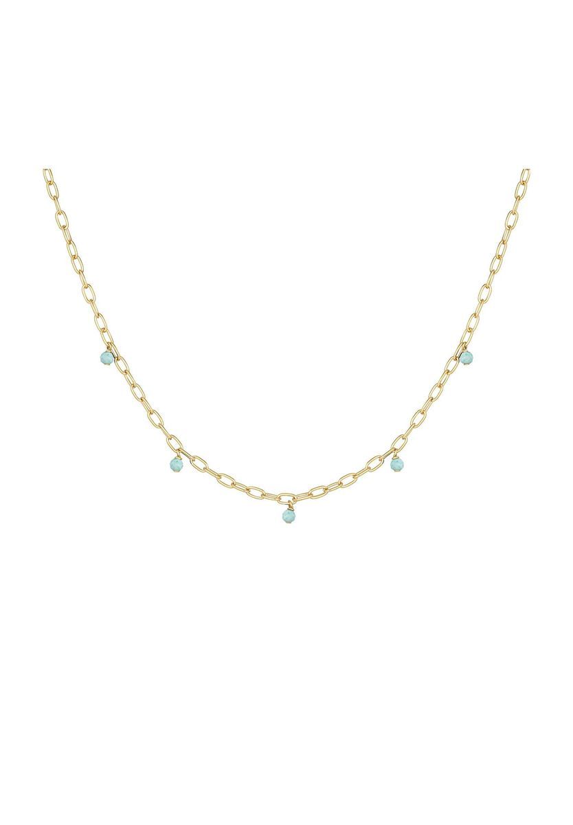 Zarte Goldkette mit Amazonit-Perlen