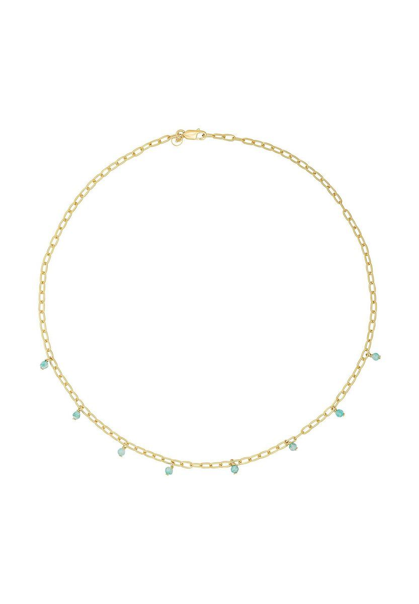 Zarte Goldkette mit Amazonit-Perlen