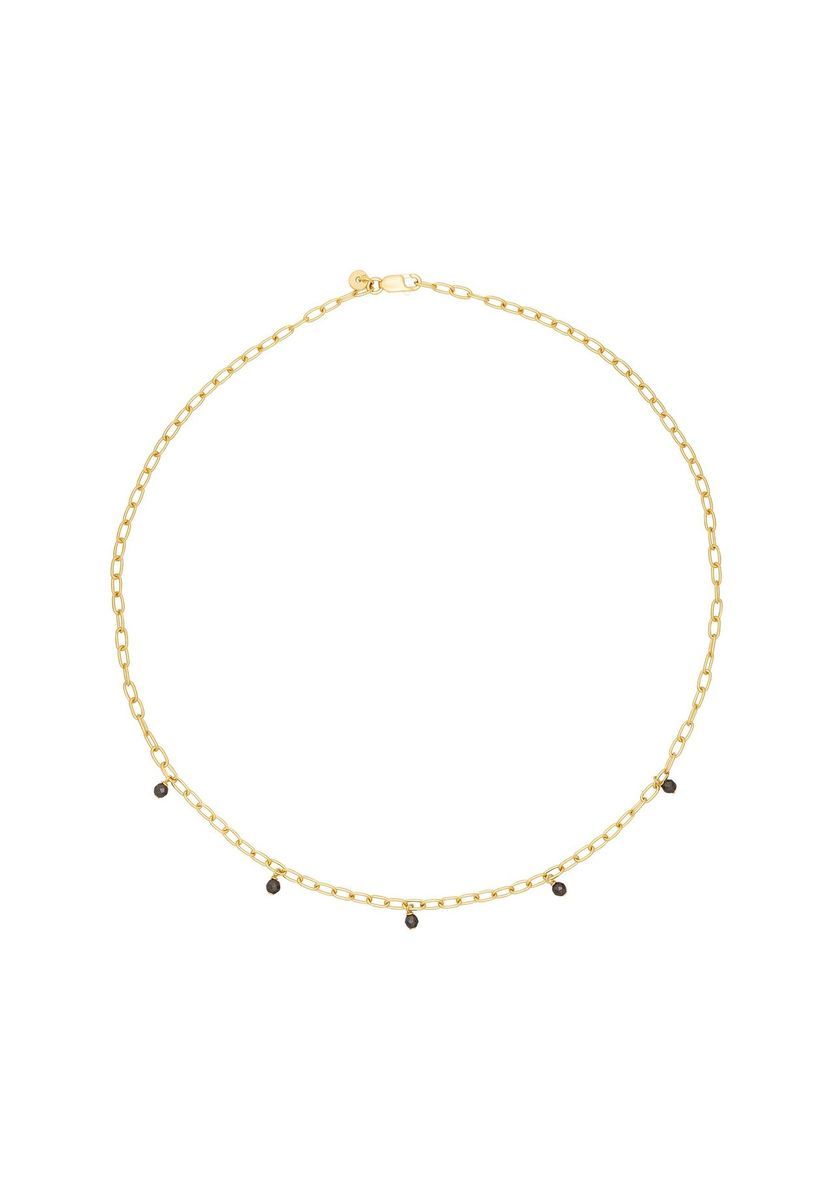 Zierliche Goldkette mit Hämatit-Perlen