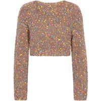Kurzer Strickpullover mit Textur