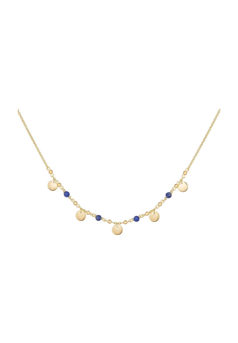 Zierliche Goldkette mit Lapislazuli-Perlen