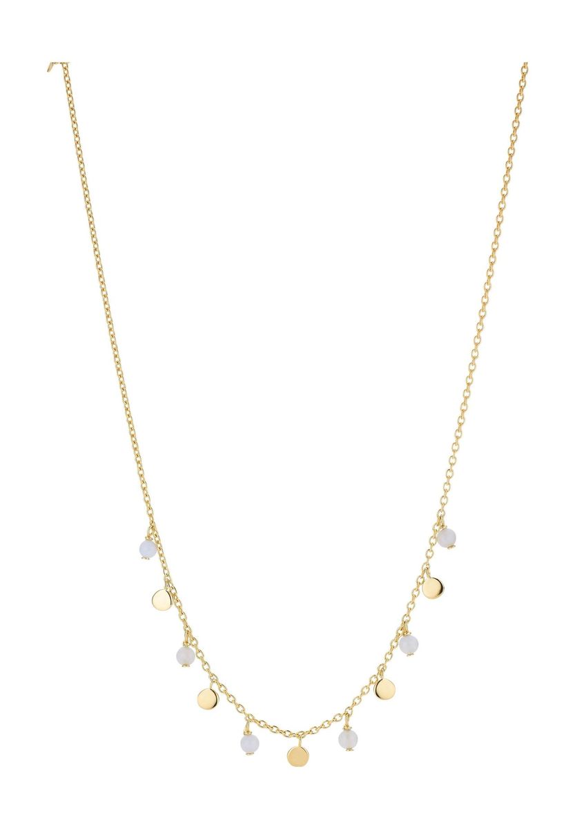 Zarte Goldkette mit Edelstein-Anhängern