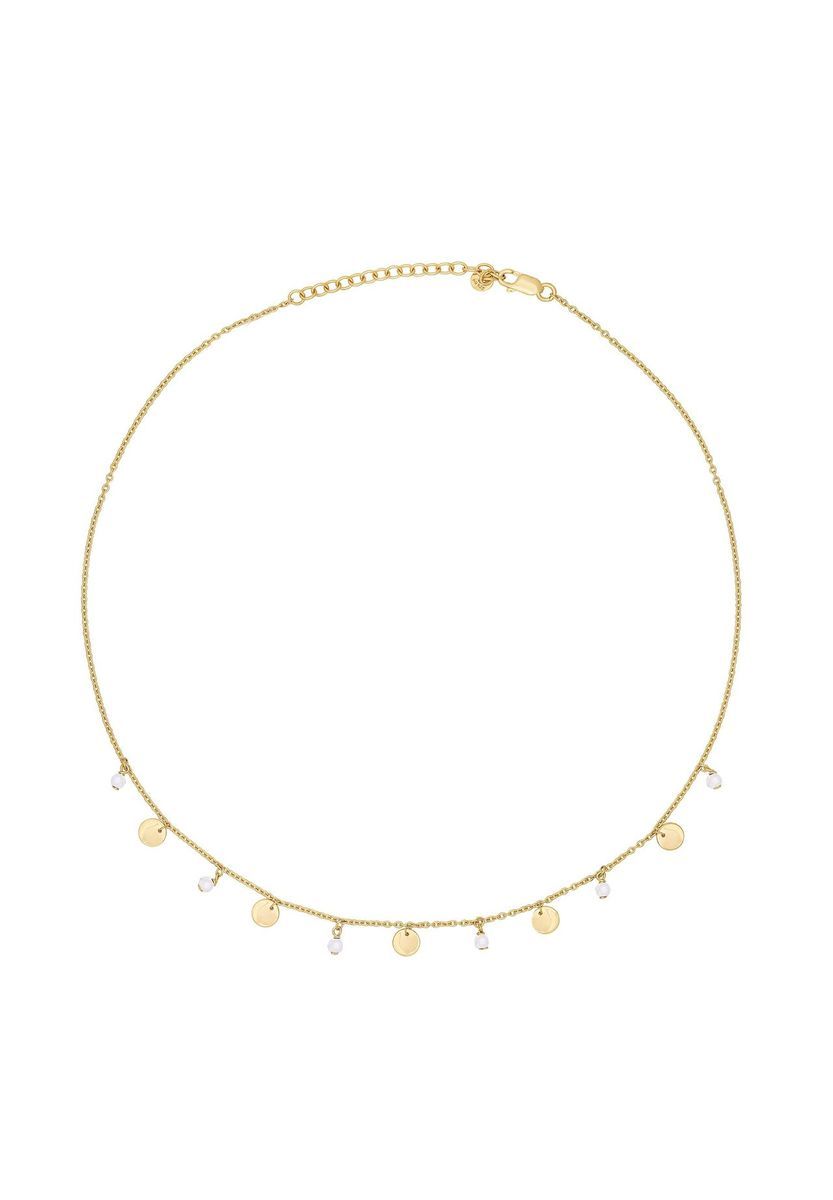 Zarte Goldkette mit Edelstein-Anhängern