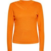 Geripptes Strickoberteil mit Ausschnitt